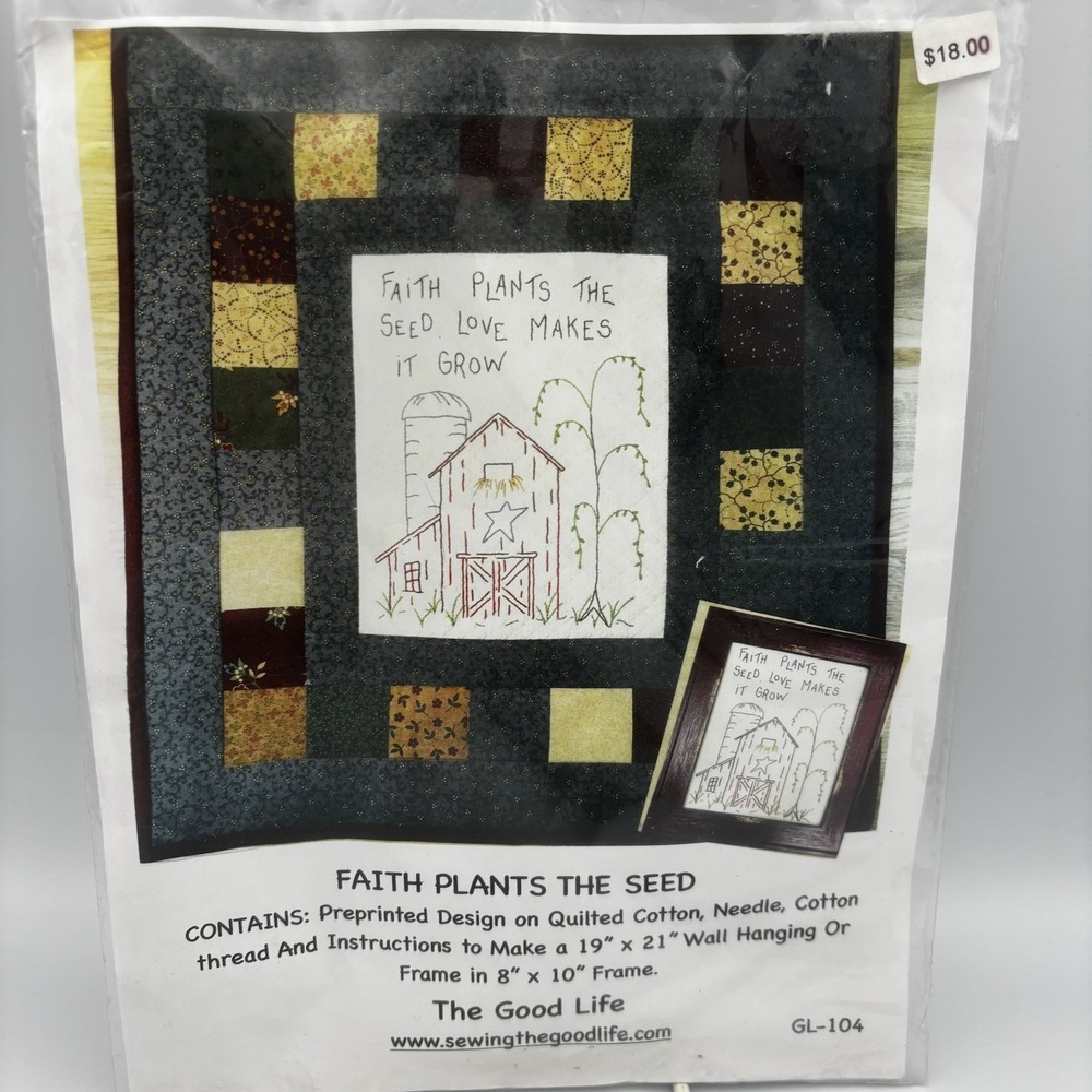 The Good Life Needlepoint Kit "Faith Plants The Seeds" Wall Hanging NEW Complete